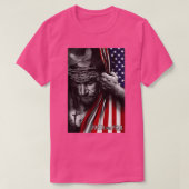 Glaube an die Angst Jesus American Flag Patriot Ch T-Shirt (Design vorne)
