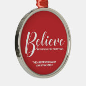 "Glaube an die Magie der Weihnachten" Feierliche R Ornament Aus Metall (Rechts)