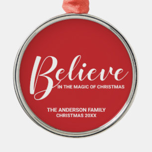 "Glaube an die Magie der Weihnachten" Feierliche R Ornament Aus Metall