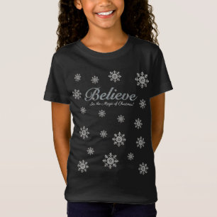 Glaube an die Magie der Weihnachtssilber-Kinder T-Shirt