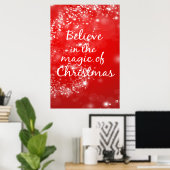 Glaube an die Magie der Weihnachtszeit 24x36 Poster (Heimbüro)