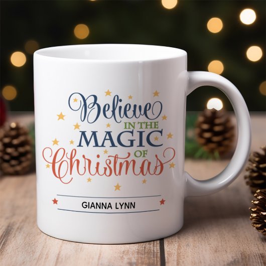 Glaube an die Magie der Weihnachtszeit Elegantes S Kaffeetasse