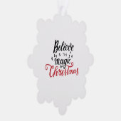 Glaube an die Magie der Weihnachtszeit Ornament Karte (Rechts)