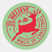 Glaube an die Magie der Weihnachtszeit Runder Aufkleber (Vorderseite)