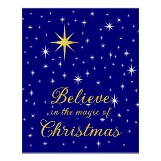 Glaube an die Magie des weihnachtglänzenden Poster