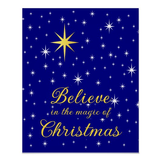 Glaube an die Magie des weihnachtglänzenden Poster (Vorderseite)