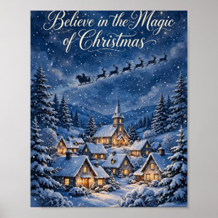 Glaube an die Magie des Weihnachtsdorfplakats Poster