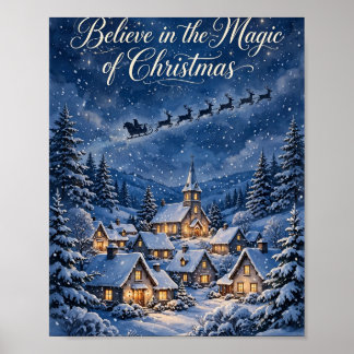 Glaube an die Magie des Weihnachtsdorfplakats Poster