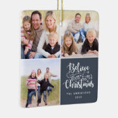 Glaube an die Magie des Weihnachtsgeburts Foto Keramikornament (Rechts)