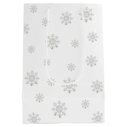 Glaube an die Magie des Weihnachtssilbernen Glitze Mittlere Geschenktüte (Rückseite)