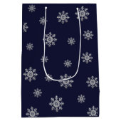 Glaube an die Magie des Weihnachtssilbernen Glitze Mittlere Geschenktüte (Rückseite)