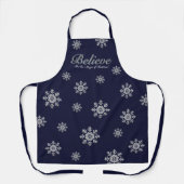 Glaube an die Magie des Weihnachtssilbernen Glitze Schürze (Vorderseite)