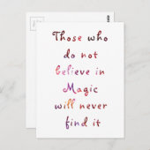 Glaube an die Magie Postkarte (Vorne/Hinten)