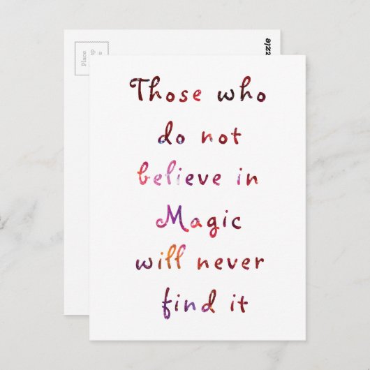 Glaube an die Magie Postkarte (Vorne/Hinten)