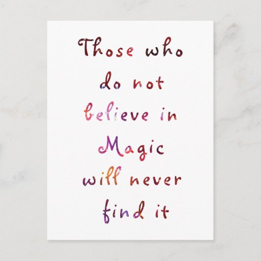 Glaube an die Magie Postkarte (Vorderseite)