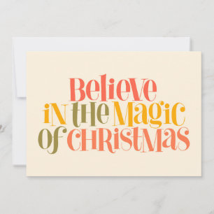 Glaube an die Magie von Weihnachten - Retro-Stil Karte