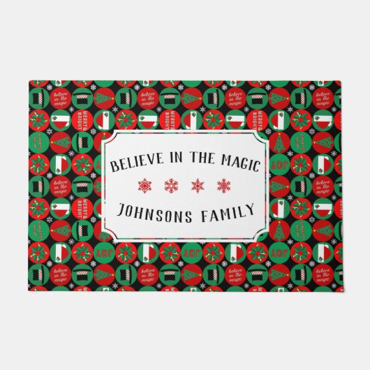 Glaube an die Magie - Weihnachtsmuster Fußmatte (Vorderseite)