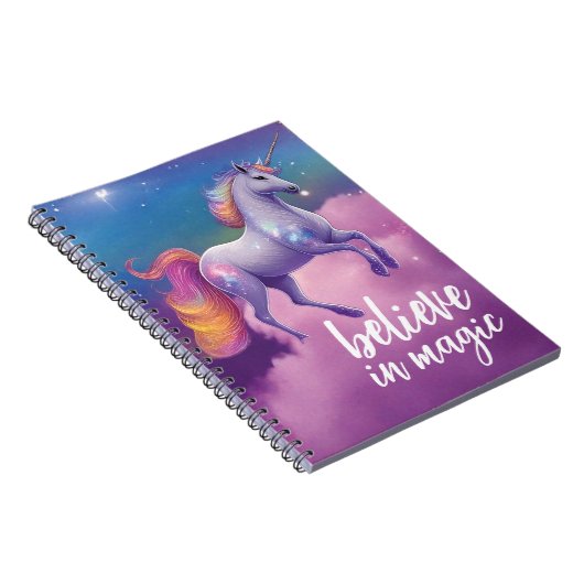Glaube an die magische Funkelnd Einhorn-kosmische Notizblock (Rechte Seite)