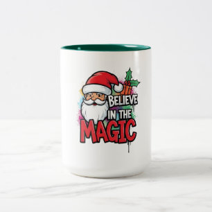 Glaube an die magische Weihnacht Zweifarbige Tasse