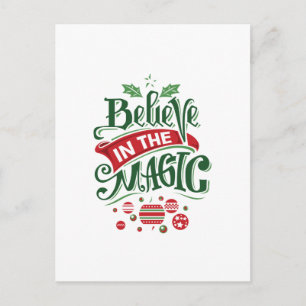 Glaube an die magische Weihnachtstypografie Feiertagspostkarte