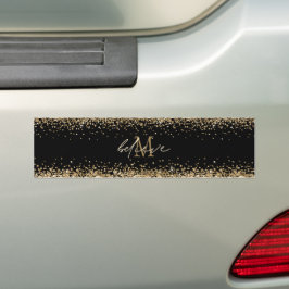 Glaube an die Script Monogram-Initial-Gold-Glitzer Autoaufkleber