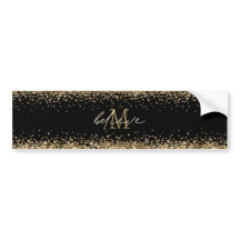 Glaube an die Script Monogram-Initial-Gold-Glitzer