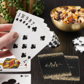 Glaube an die Script Monogram-Initial-Gold-Glitzer Spielkarten (In Situ)