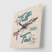 Glaube an die Uhr der Mauer über den Furchtplatz (Winkel)