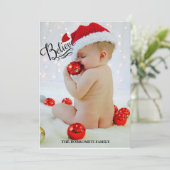 "Glaube an die Weihnachtskarte" Feiertagskarte (Stehend Vorderseite)