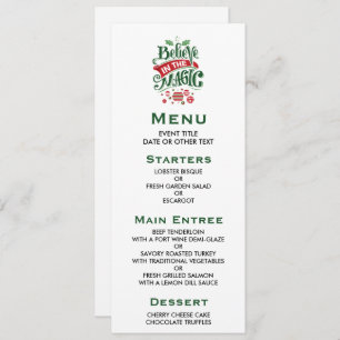 Glaube an die Weihnachtstypografie der Magie Einladung