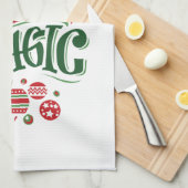 Glaube an die Weihnachtstypografie der Magie Geschirrtuch (Viertel Falte)