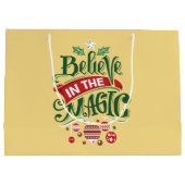 Glaube an die Weihnachtstypografie der Magie Große Geschenktüte (Rückseite)