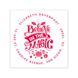 Glaube an die Weihnachtstypografie der Magie Permastempel