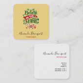 Glaube an die Weihnachtstypografie der Magie Quadratische Visitenkarte (Vorne/Hinten)