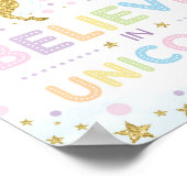 Glaube an Einhörner / magischer Regenbogen-Einhorn Poster (Ecke)