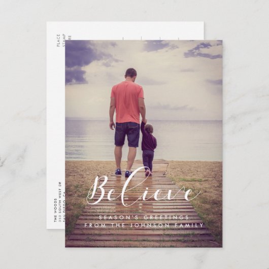 Glaube an Elegantes Foto für Urlaub Postkarte (Vorne/Hinten)
