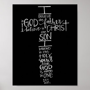 Glaube an Gott der Vater Ostern Jesus Kreuz Chris Poster