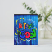 Glaube an Gott Feiertagspostkarte (Stehend Vorderseite)