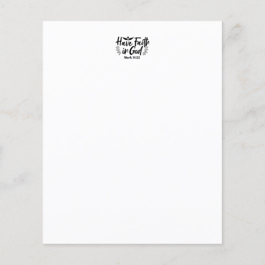Glaube an Gott Mark 11:22 Inspiration Zitat (Rückseite)