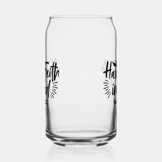 Glaube an Gott Mark 11:22 Inspiration Zitat Dosenglas (Links)