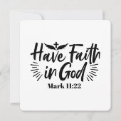 Glaube an Gott Mark 11:22 Inspiration Zitat Einladung (Vorderseite)