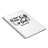 Glaube an Gott Mark 11:22 Inspiration Zitat Notizblock (Rechte Seite)