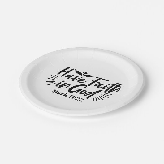 Glaube an Gott Mark 11:22 Inspiration Zitat Pappteller (Schrägansicht)