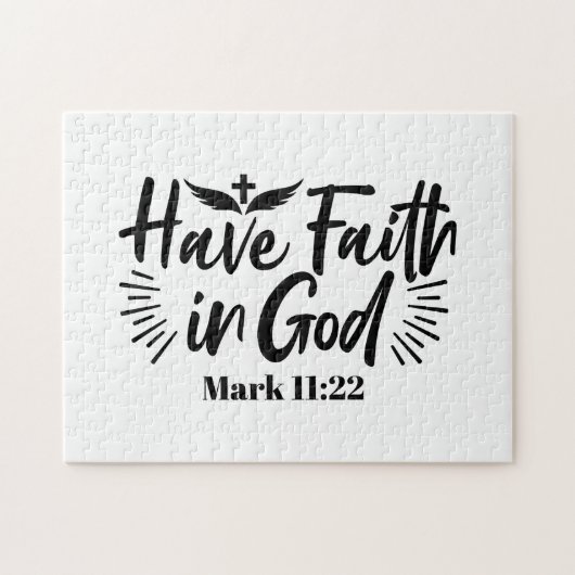 Glaube an Gott Mark 11:22 Inspiration Zitat Puzzle (Horizontal)
