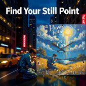 Glaube an Gott Quadratische Wanduhr