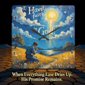 Glaube an Gott Quadratische Wanduhr