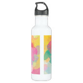 Glaube an gute Dinge! Positives Zitat Wasserfarbe Edelstahlflasche (Rückseite)