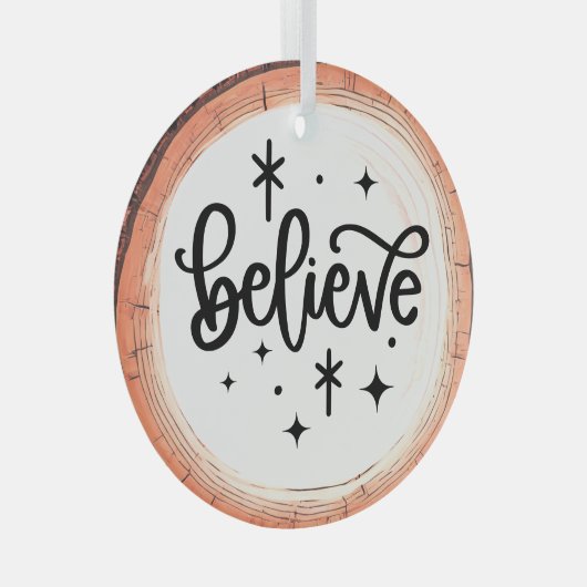 Glaube an Holiday Keepake Tree Ornament Aus Glas (Vorderseite Rechts)