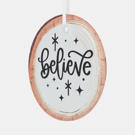 Glaube an Holiday Keepake Tree Ornament Aus Glas (Vorderseite links)