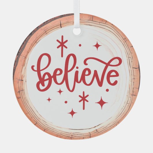 Glaube an Holiday Keepake Tree Ornament Aus Glas (Vorderseite)